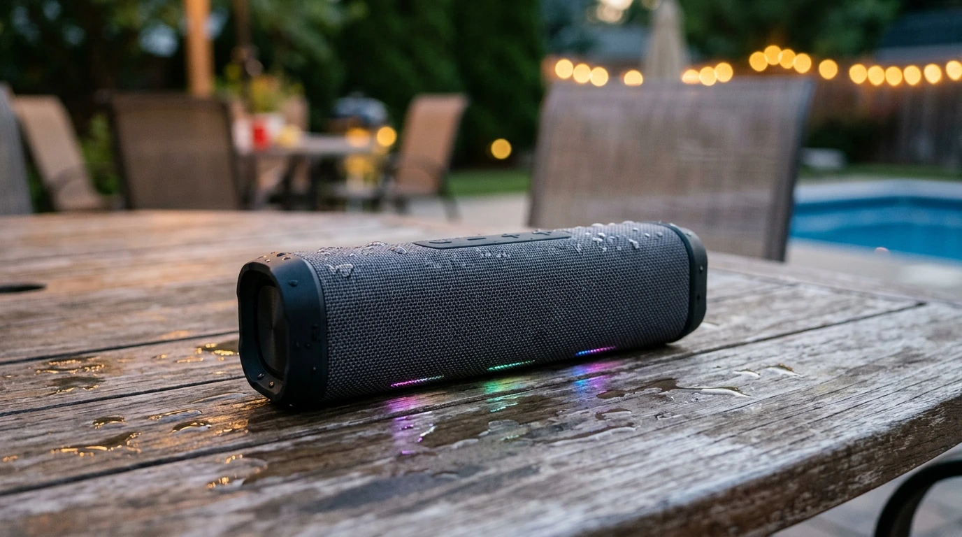 Portable Waterproof Bluetooth Speaker with LED Mini Soundbar